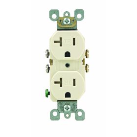 Leviton T5820-T Residential Grade Tamper-Resistant Duplex Receptacle, 20 Amp, 125 Volt