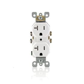 Leviton T5820-W Residential Grade Tamper-Resistant Duplex Receptacle, 20 Amp, 125 Volt