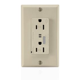 Leviton T7280-I Surge Protector Receptacle, 15 Amp, 125 Volt, 5-15R NEMA, Ivory