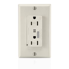 Leviton T7280-T Surge Protector Receptacle, 15 Amp, 125 Volt, 5-15R NEMA, Light Almond