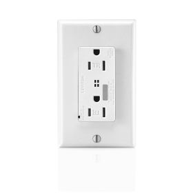 Leviton T7280-W Surge Protector Receptacle, 15 Amp, 125 Volt, 5-15R NEMA, White