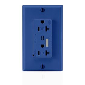 Leviton T7380-B Surge Protector Receptacle, 20 Amp, 125 Volt, 5-20R NEMA, Blue