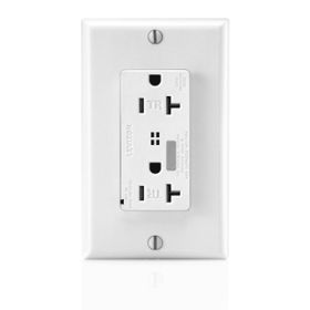 Leviton T7380-W Surge Protector Receptacle, 20 Amp, 125 Volt, 5-20R NEMA, White