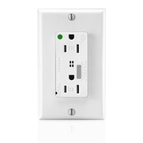 Leviton T8280-W Surge Protector Receptacle, 15 Amp, 125 Volt, 5-15R NEMA, White