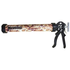 Newborn 620AL-CAMO Sausage/Bulk/Cartridge Smooth Rod Caulking Gun, 10-20 oz. Sausage Packs/24 oz. Bulk, 18:1 Thrust Ratio