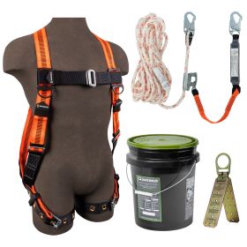 Safewaze FS120-50 V-Line Bucket Roof Kit: FS99185-E Harness, 018-7005 VLL, FS870 Anchor