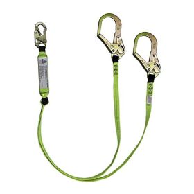 Safewaze FS566 PRO 6' Energy Absorbing Lanyard: Dual Leg, Rebar Hook
