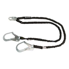 Safewaze FS586 PRO 6' Internal Energy Absorbing Lanyard: Dual Leg, Rebar Hooks