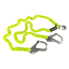 Safewaze FS596-ALU PRO 6' Stretch Internal Energy Absorbing Lanyard: Dual Leg, Alu Rebar Hooks