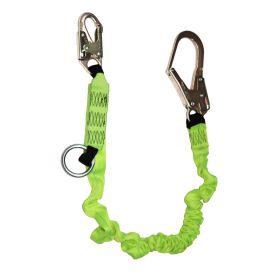 Safewaze FS66100 PRO 6' Stretch Internal Energy Absorbing Lanyard: O-Ring, Rebar Hook