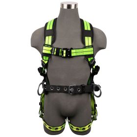 Safewaze FS-FLEX360-M PRO+ Construction Harness: 3D, QC Chest, TB Legs, Medium