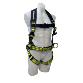 Safewaze FS-FLEX360-SAFELINK-L Three D-Ring Construction Harness with Grommet Leg Straps