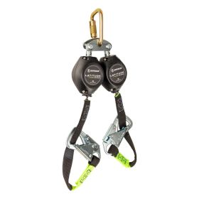 Safewaze FS-FSP14075-W-TBH Latitude HD 7' Dual Web SRL: FS-EX313, Carabiner, 20" Tie-back, Tie-Back Snap Hooks