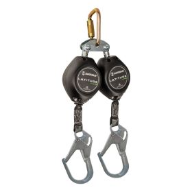 Safewaze FS-FSP14095-W-RBH Latitude HD 11' Dual Web SRL: FS-EX313, Carabiner, Rebar Hooks