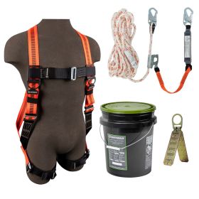 Safewaze FS-ROOF-E V-Line Bucket Roof Kit: FS99280-E Harness, 018-7005 VLL, FS870 Anchor