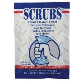 Scrubs 42201 In-A Bucket Hand Cleaner Towel, 8" x 12", Citrus, 1 Towel Packet