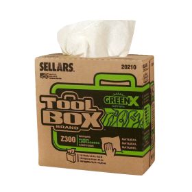 Sellars Toolbox Z300 Greenx Interfold 135/Box Natural 8.5"X16.5" 8Cs