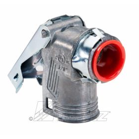 Topaz 100DSP Double Snap Lock 90° BX Connector 3/8" Die Cast Zinc