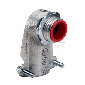 Topaz 110MI 90° Angle Squeeze BX-Flex Connector 4" Malleable Iron