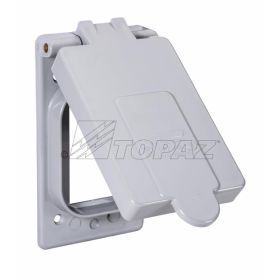 Topaz 1321 GFI Receptacle Cover, PVC, Rectangle, 2.8125" x 4.5625"