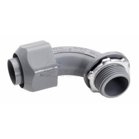 Topaz 1522 90 DEG Angle Liquidtight Connector, PVC, 3/4"
