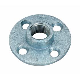 Topaz 291 Rigid Floor Flange Plate, Malleable Iron, 1/2"