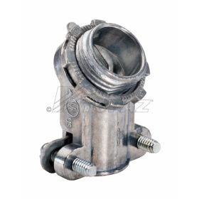 Topaz 390 45° Angle Squeeze BX-Flex Connector 3/8-1/2 KO Die Cast Zinc