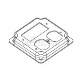 Topaz C2237 4S Industrial Box Cover 4" (1) GFI (1) Duplex Galvanized Steel Square