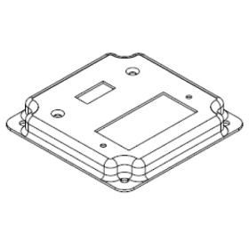 Topaz C2238 4S Industrial Box Cover 4" (1) Toggle (1) GFI Galvanized Steel Square