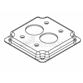 Topaz C2241 4S Industrial Box Cover 4" (2) 20A 1.60" Diameter Galvanized Steel Square