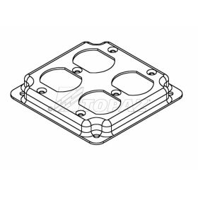 Topaz C2243 4S Industrial Box Cover 4" (2) Duplex Receptacles Galvanized Steel Square