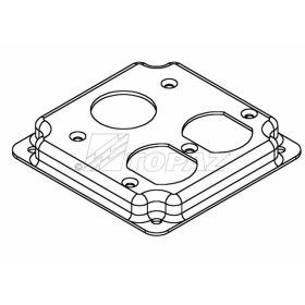 Topaz C2247 4S Industrial Box Cover 4" (1) Duplex (1) 15A 1.406" Diameter Galvanized Steel Square