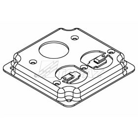 Topaz C3453 4S Industrial Box Cover 4" (1) 15A 1.406" diameter (1) Flush Duplex Galvanized Steel Square