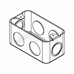 Topaz H4455 Box 4" x 2" Drawn Handy 1-7/8" Deep 1/2" & 3/4" Concentric KO