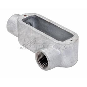 Topaz LL9M LL Type Conduit Body, Malleable Iron, Wall Mount, Hub Size-3-1/2"