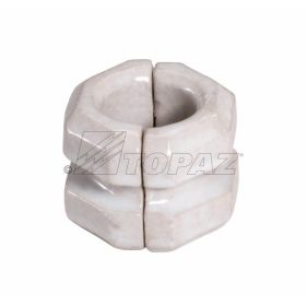 Topaz V38 Victor Split Knob ,Glazed Porcelain, 1/2"