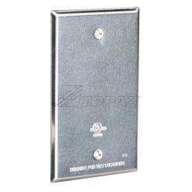 Topaz WC1B Blank Cover, Die Cast Aluminum, Rectangle, Gray