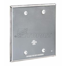 Topaz WC2B Blank Cover, Die Cast Aluminum, Rectangle, Gray
