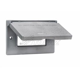 Topaz WCH1GFI GFCI Cover, Die Cast Aluminum, Rectangle, Gray