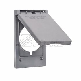 Topaz WCV12.125 Receptacle Cover, Die Cast Aluminum, Rectangle, Gray