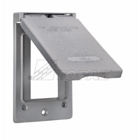 Topaz WCV1GFI GFCI Cover, Die Cast Aluminum, Rectangle, Gray