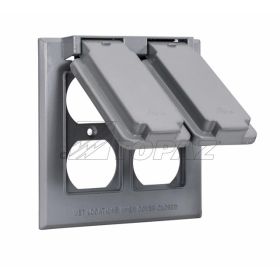 Topaz WCV2DUP Duplex Cover, Die Cast Aluminum, Square, Gray