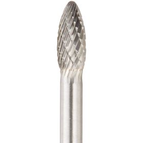 Walter 01V030 Carbide Burr 1/2 x 1-1/4 Flame (SH) 1/4 x 1.5" Shank