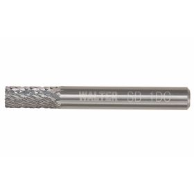 Walter 01V058 Carbide Burr, Cylindrical SB-3, 3/8 x 3/4, 1/4 Shank, Non-Ferrous