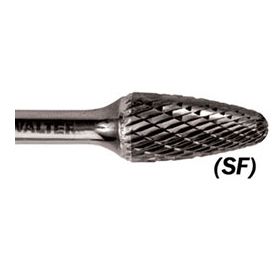 Walter 01V065 Carbide Burr, Tree SF-3, 3/8 x 3/4, 1/4 Shank, Non-Ferrous