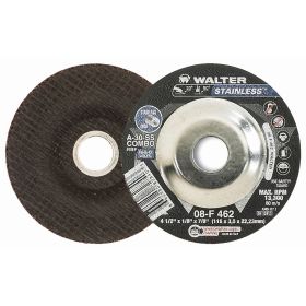 Walter 08F462 Stainless Combo Grinding Wheel 4-1/2"x1/8"x7/8 Type 27 10Bx