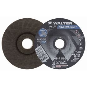 Walter 08F510 1/4'' Stainless Grinding Wheel 5" x 1/4" x 7/8 Type 27 25Bx