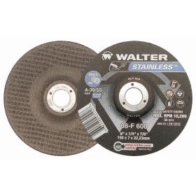 Walter 08F600 1/4'' Stainless Grinding Wheel 6"x 1/4"x7/8 Arbor Type 27 25Bx