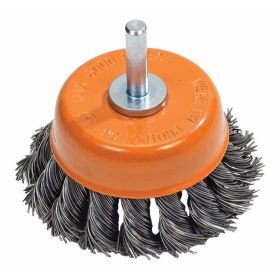 Walter 13C370 Mounted Wire Brush, Knot-Twisted .020" Cup, 3" x 1/2" x 1/4"