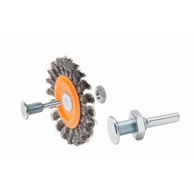 Walter 13C404 Mounted Wire Brush, Double Sided Knot-Twist .0118" Wheel 4" x 3/8" x 1/2"-5/8"